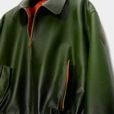 Oversized Bomber Khaki Fumée High Collared