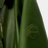 Oversized Bomber Khaki Fumée High Collared