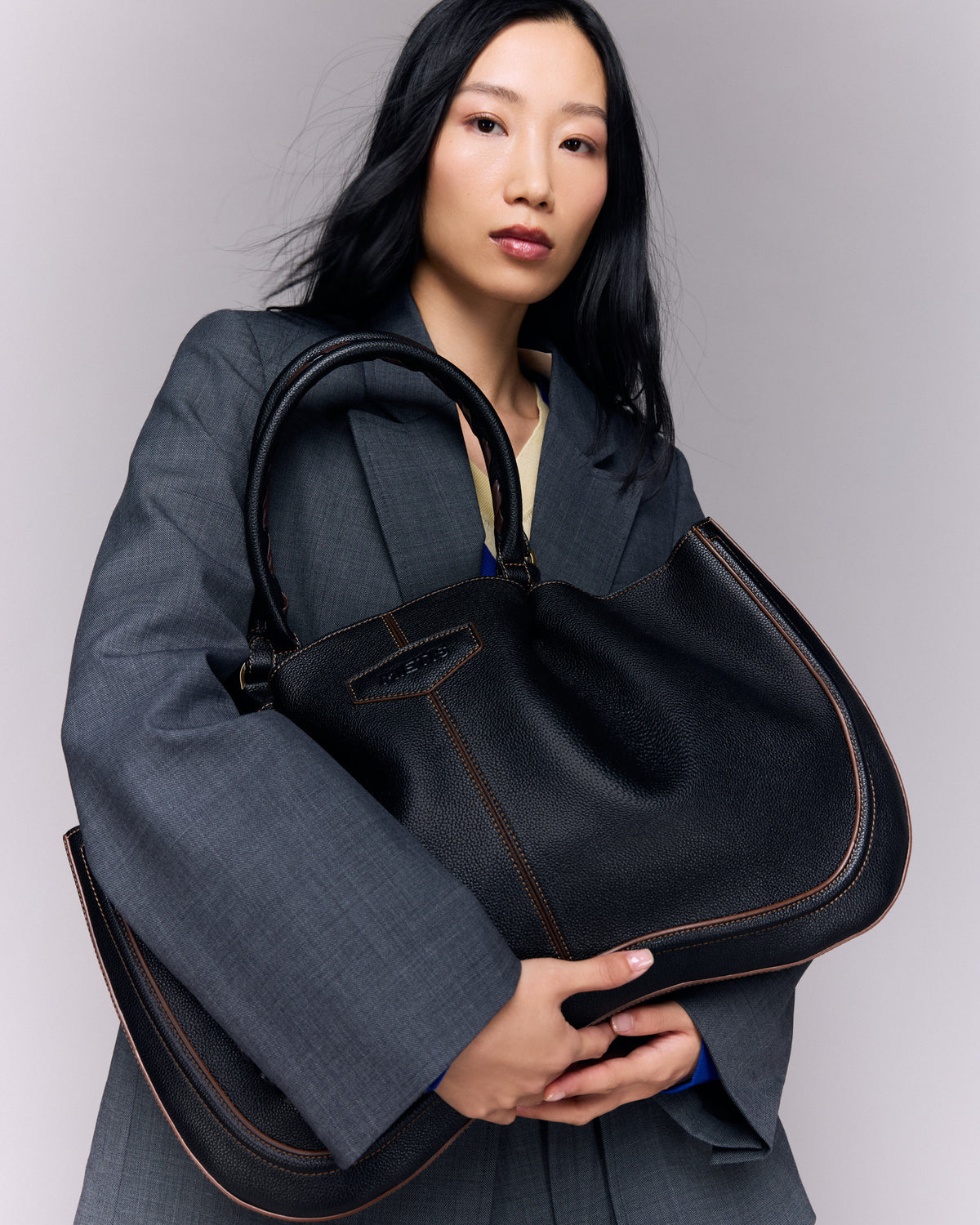 Max Black leather tote bag by MIETIS – view 4