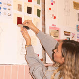 Creative Director Maria Fontanellas during a private Mietis and You custom leather bag design appointment in Barcelona.