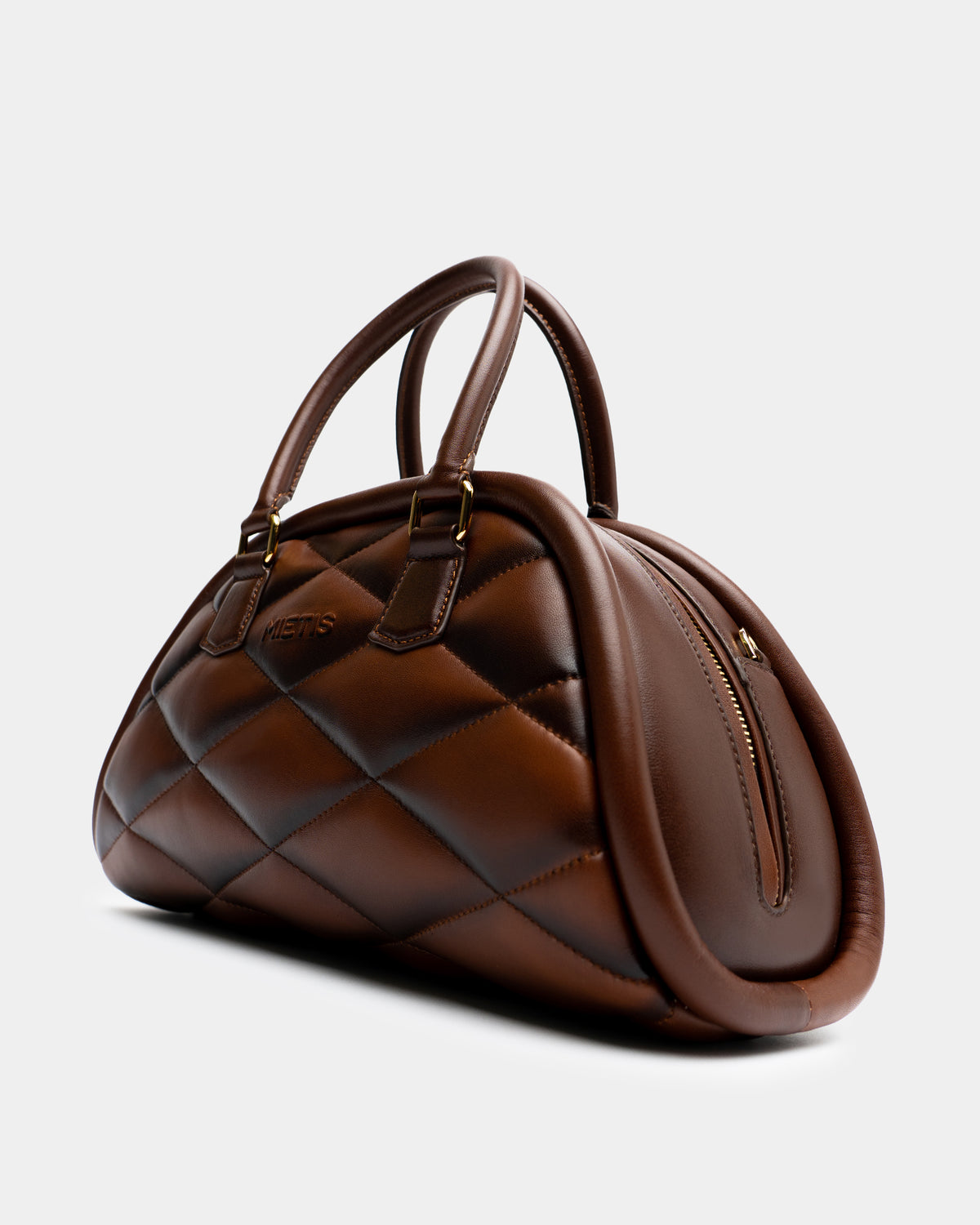 Pluto Chocolate Fumée leather bowling bag by MIETIS – view 5