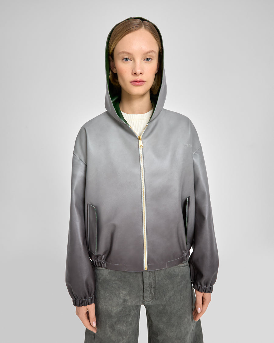 Oversized Bomber Gray Fumée