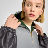 Oversized Bomber Gray Fumée