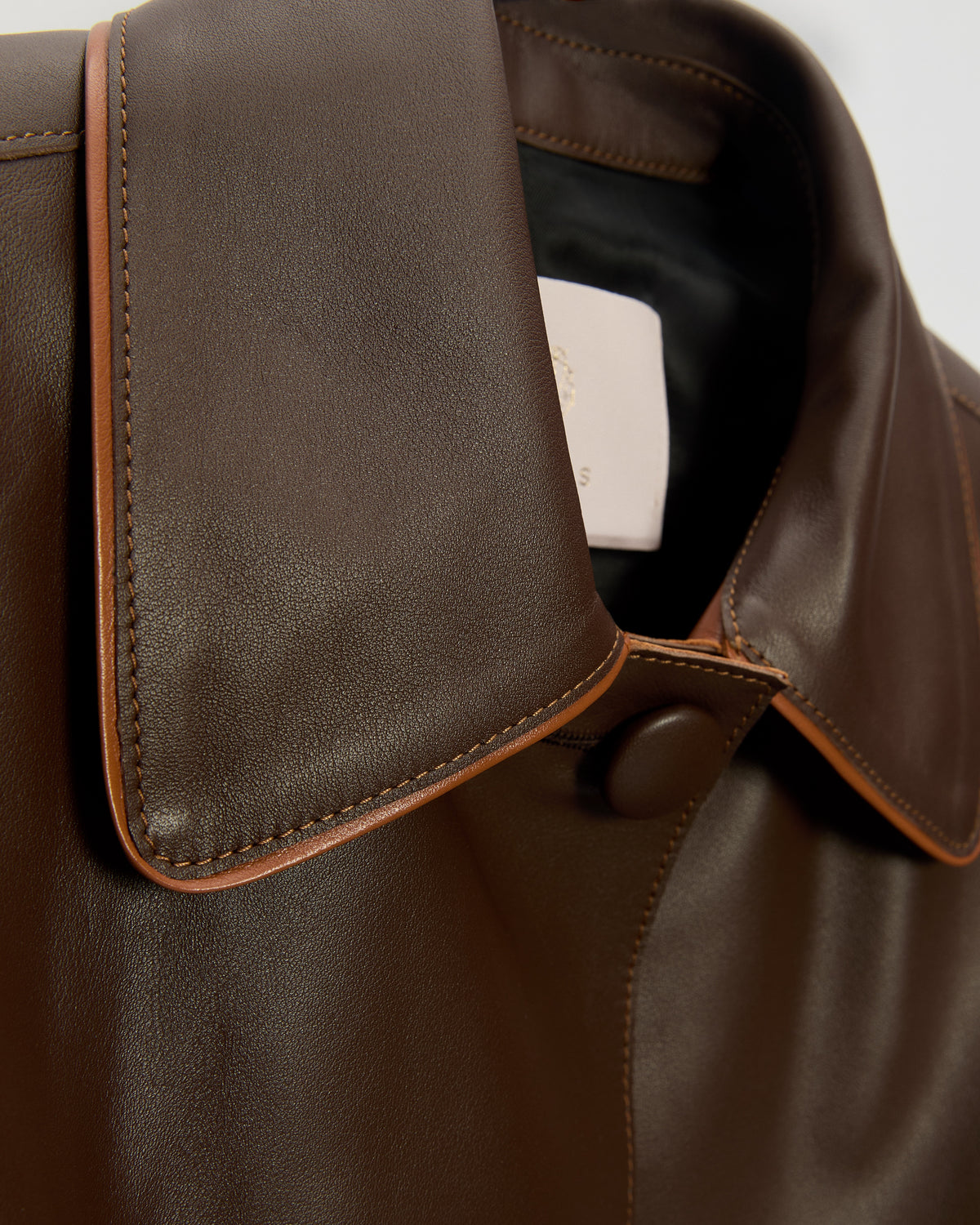 Liz Coat Chocolate leather jacket by MIETIS – view 6