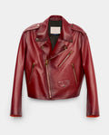 Wine Fumée leather biker jacket by MIETIS