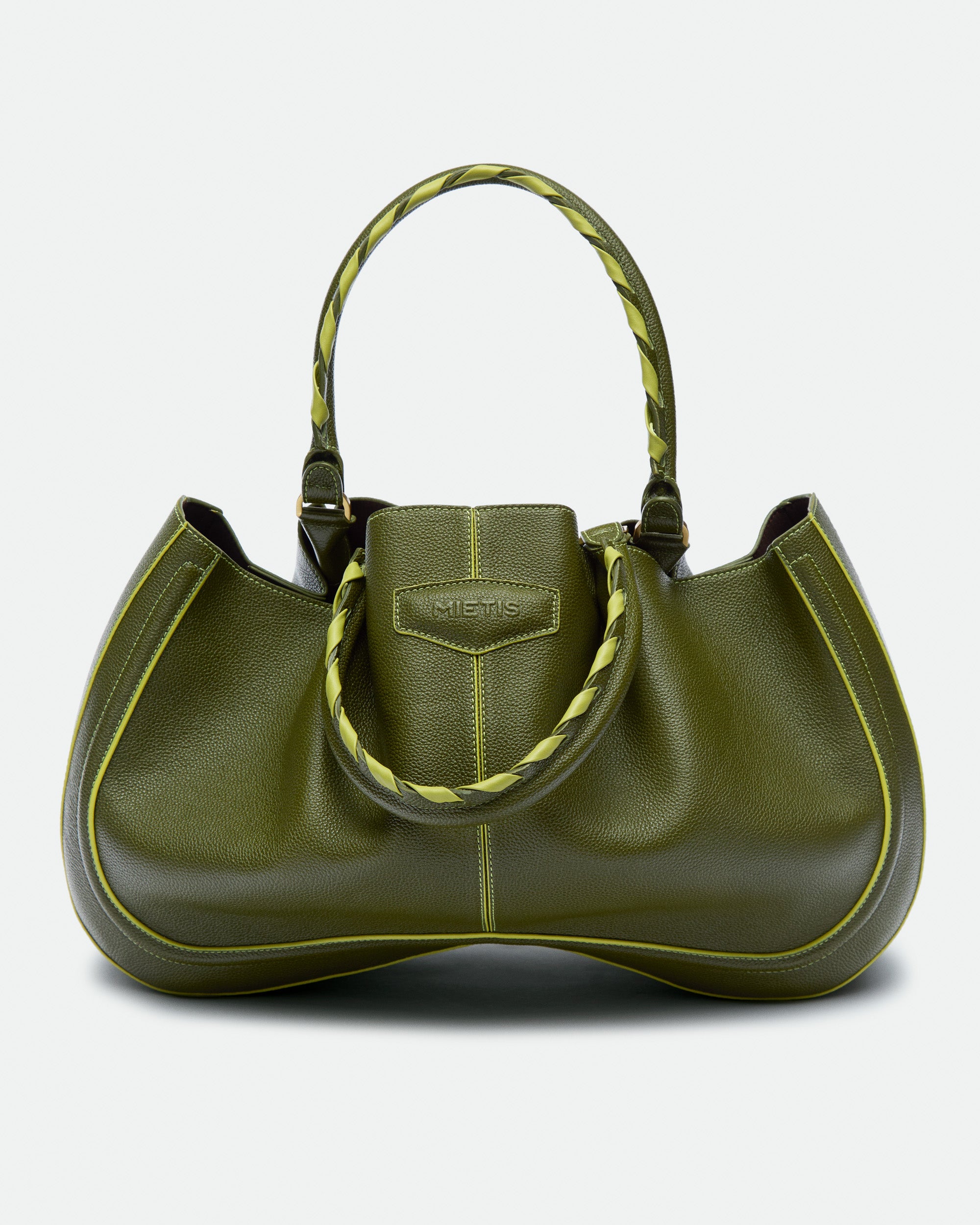 Max Cypress Green grained leather bag – MIETIS ROOTED Fall.Winter 2026 – 02