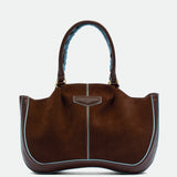 Max Mid Chocolate Suede leather bag – MIETIS ROOTED Fall.Winter 2026 – 01