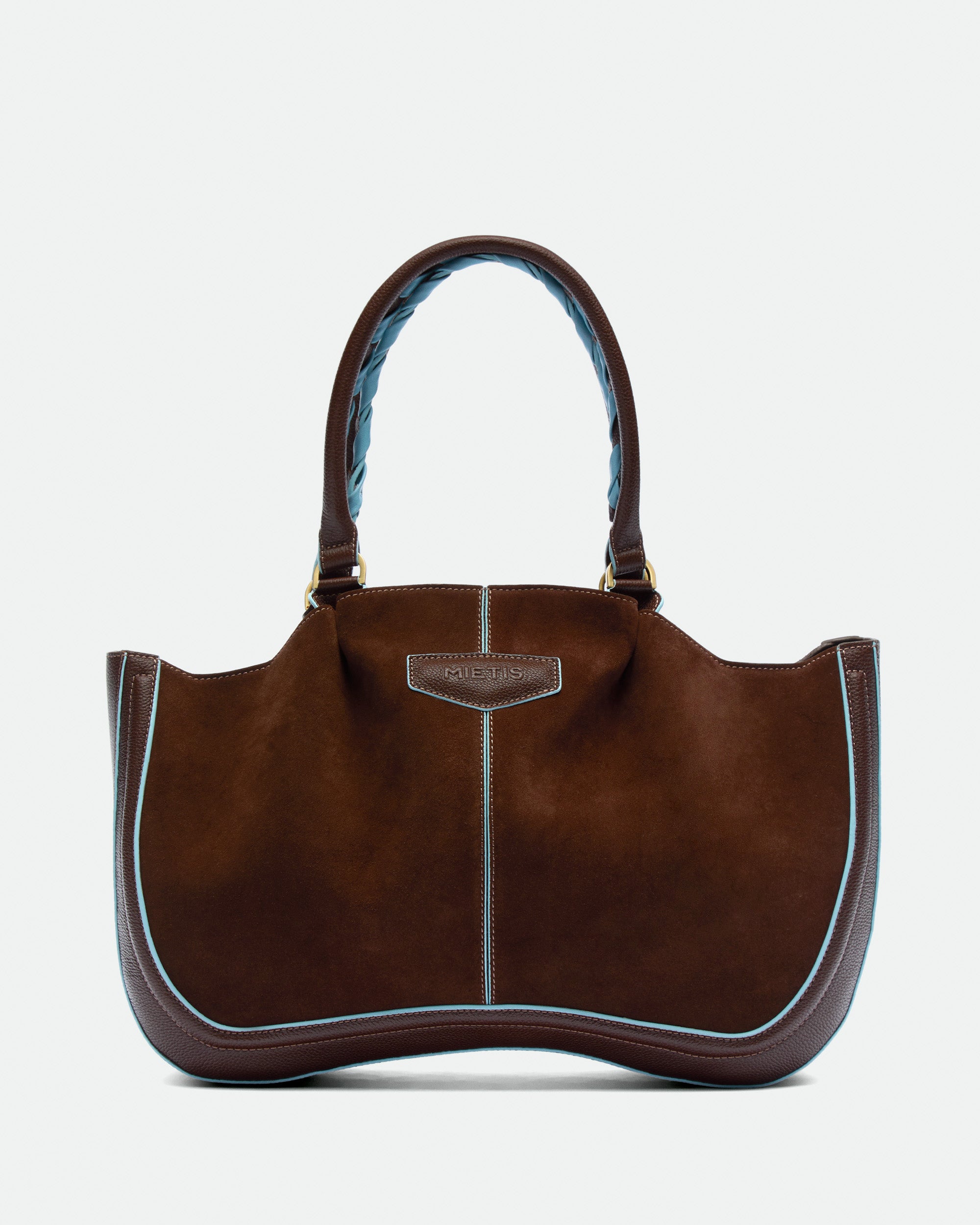 Max Mid Chocolate Suede leather bag – MIETIS ROOTED Fall.Winter 2026 – 01