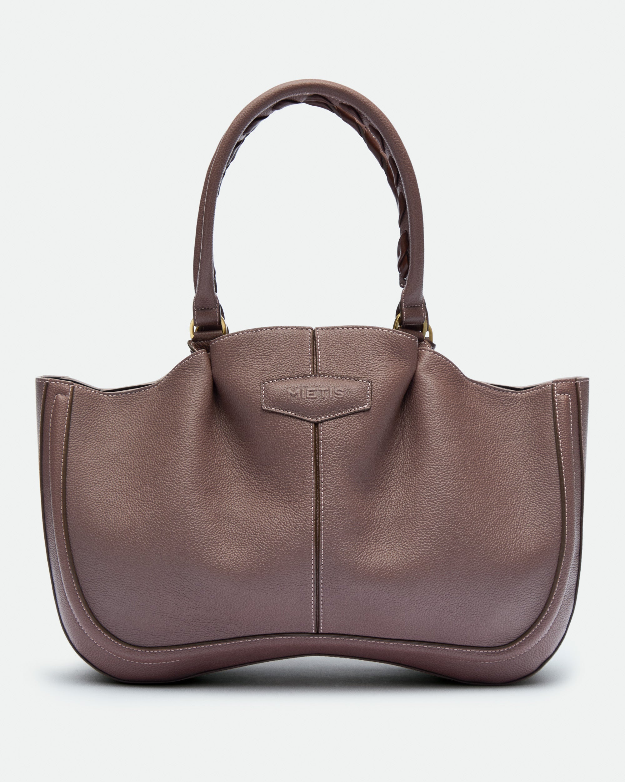 Max Mid Cocoa Powder grained leather bag – MIETIS ROOTED Fall.Winter 2026 – 01