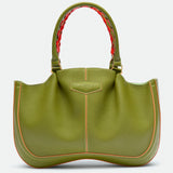 Max Mid Fresh Matcha grained leather bag – MIETIS ROOTED Fall.Winter 2026 – 01