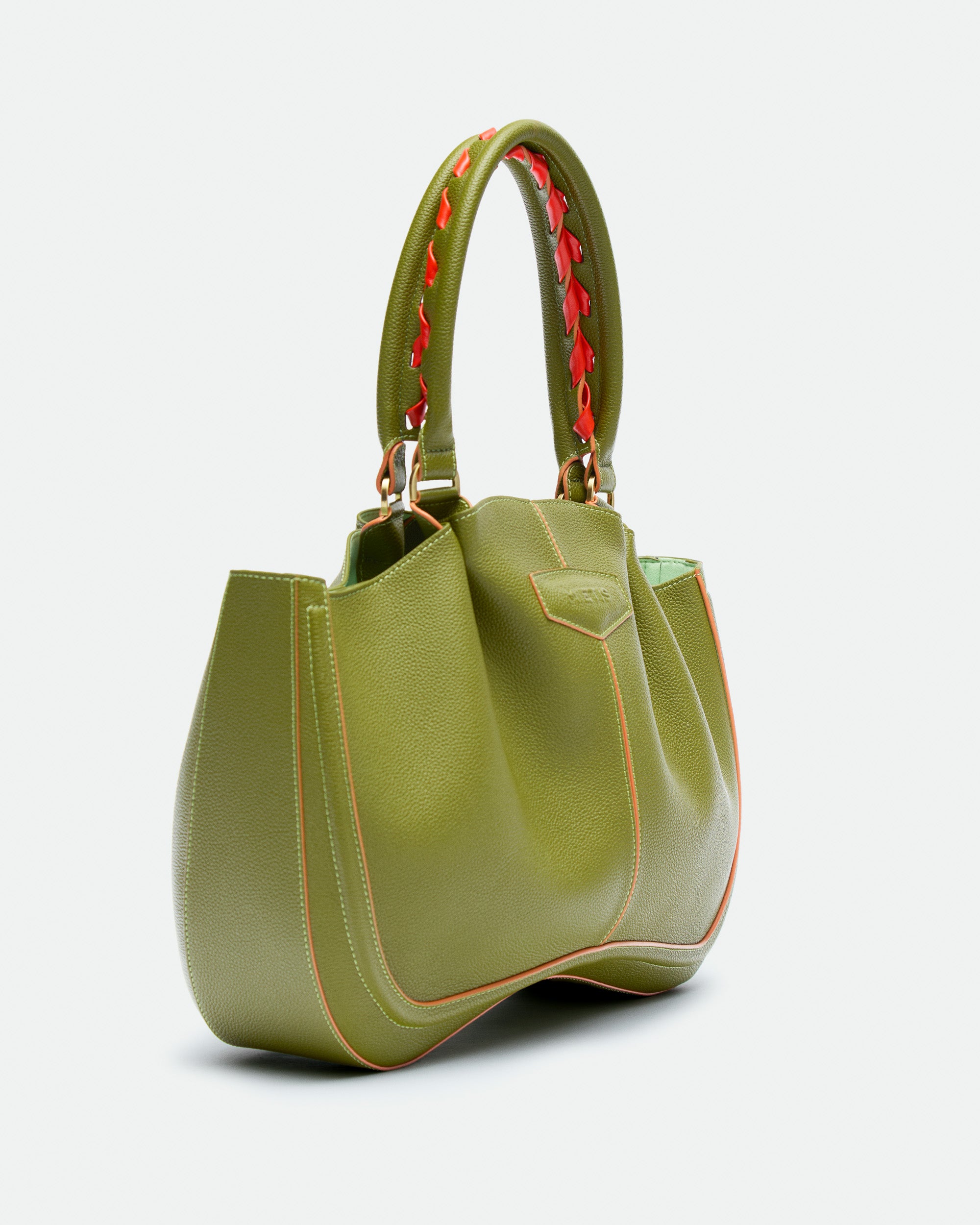 Max Mid Fresh Matcha grained leather bag – MIETIS ROOTED Fall.Winter 2026 – 03