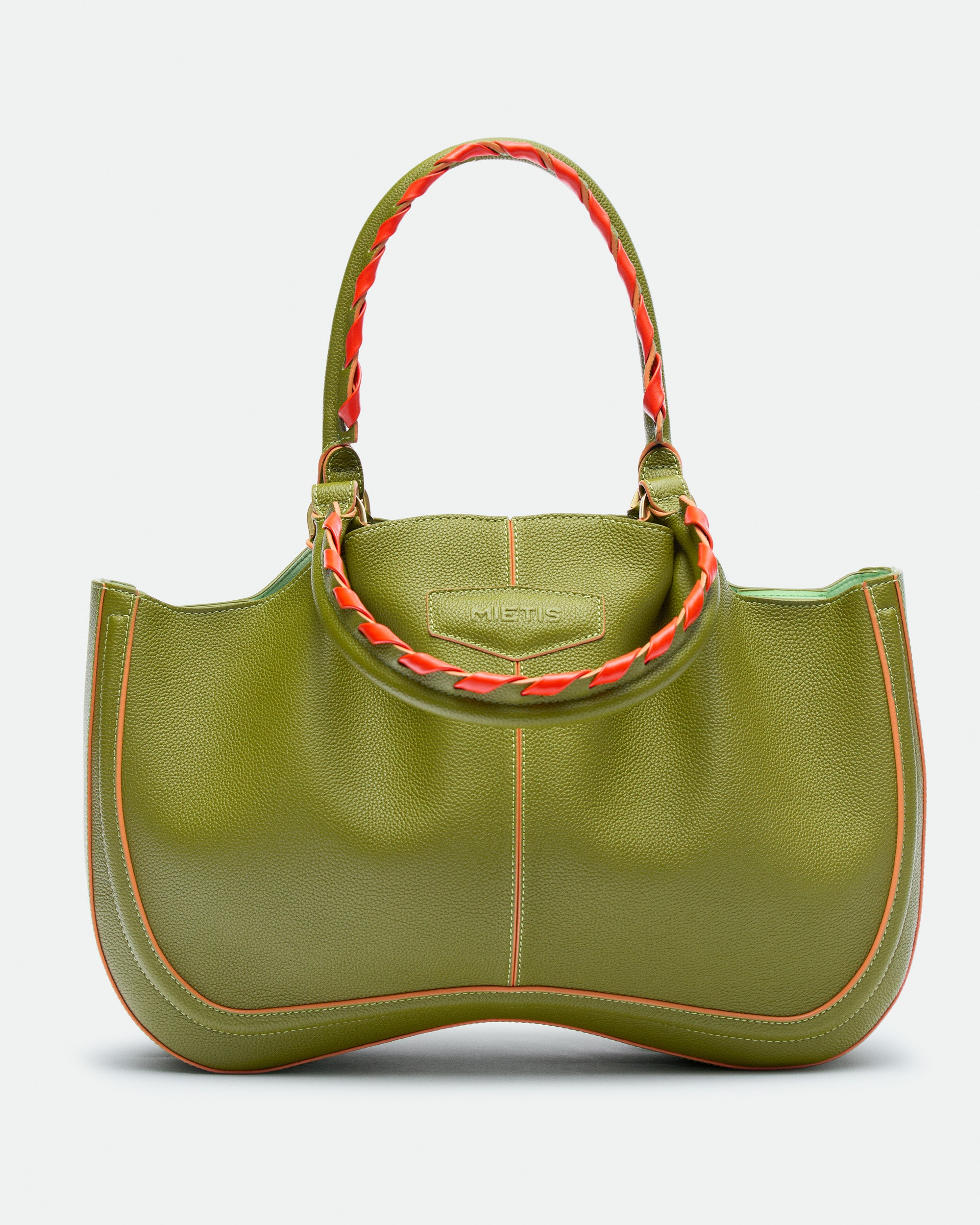 Max Mid Fresh Matcha grained leather bag – MIETIS ROOTED Fall.Winter 2026 – 04