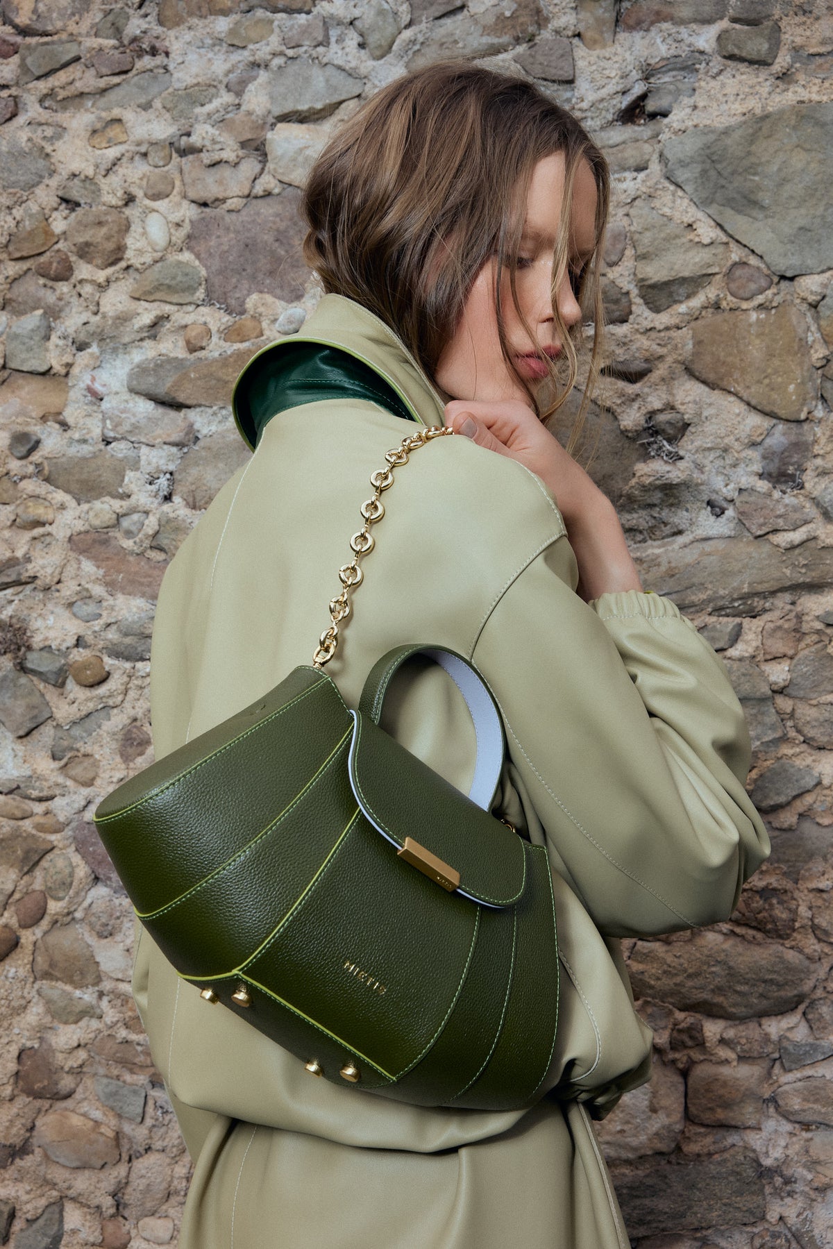 Tatito Zoe Cypress Green bag – MIETIS ROOTED Fall.Winter 2026 campaign