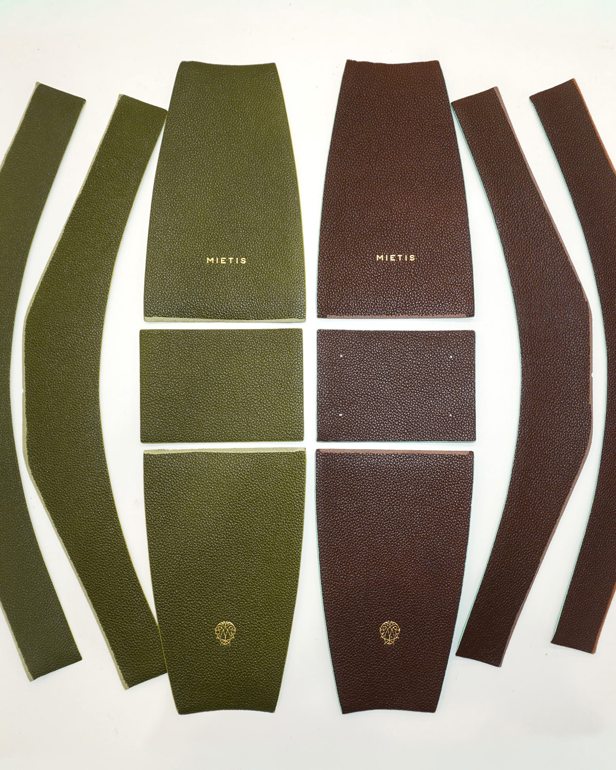 Cypress Green and Chocolate leather pieces – MIETIS ROOTED craft