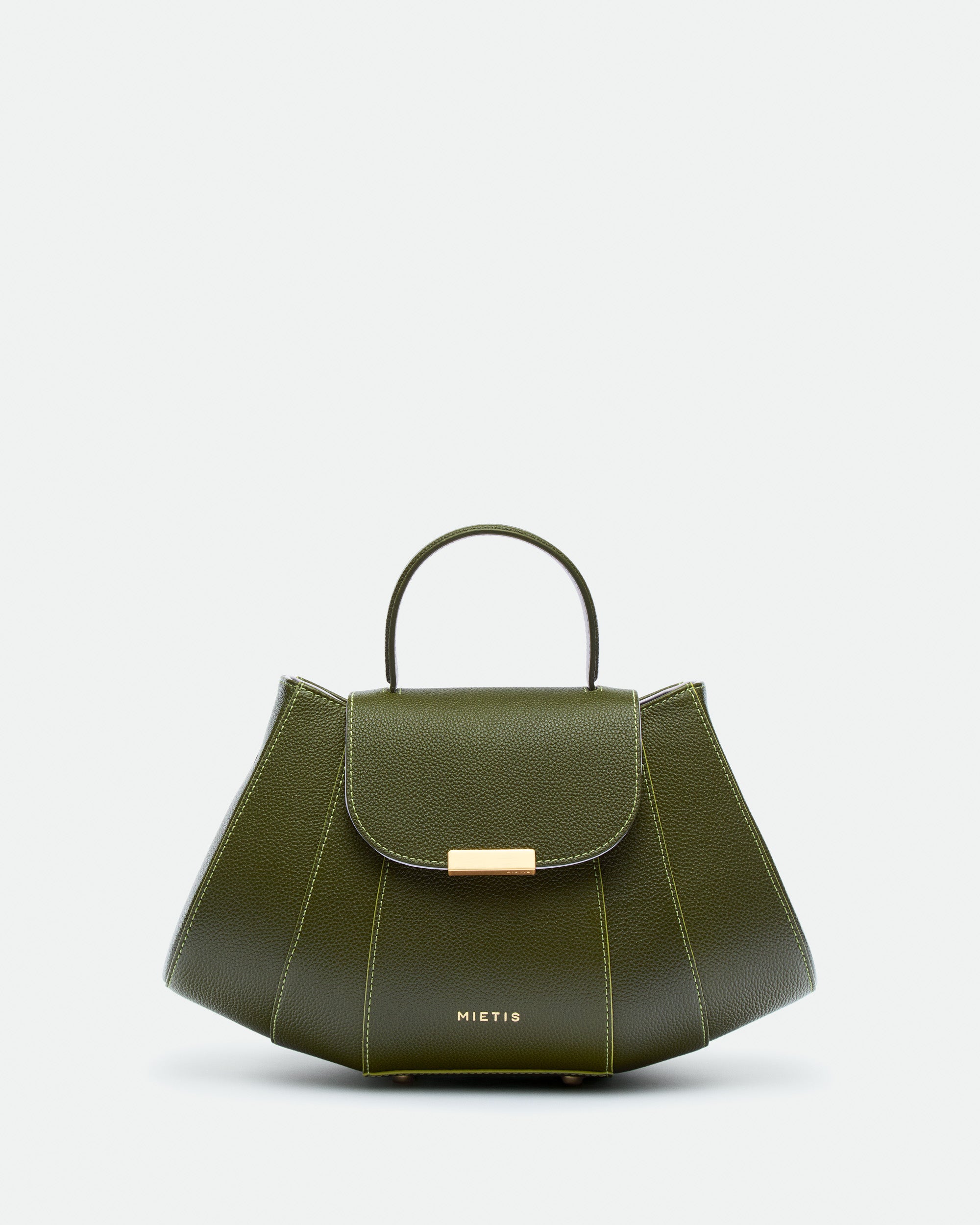 Tatito Zoe Cypress Green grained leather bag – MIETIS ROOTED Fall.Winter 2026 – 01