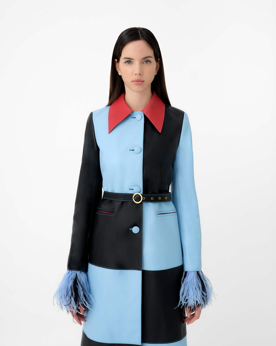 Dama Coat Azul / Negro