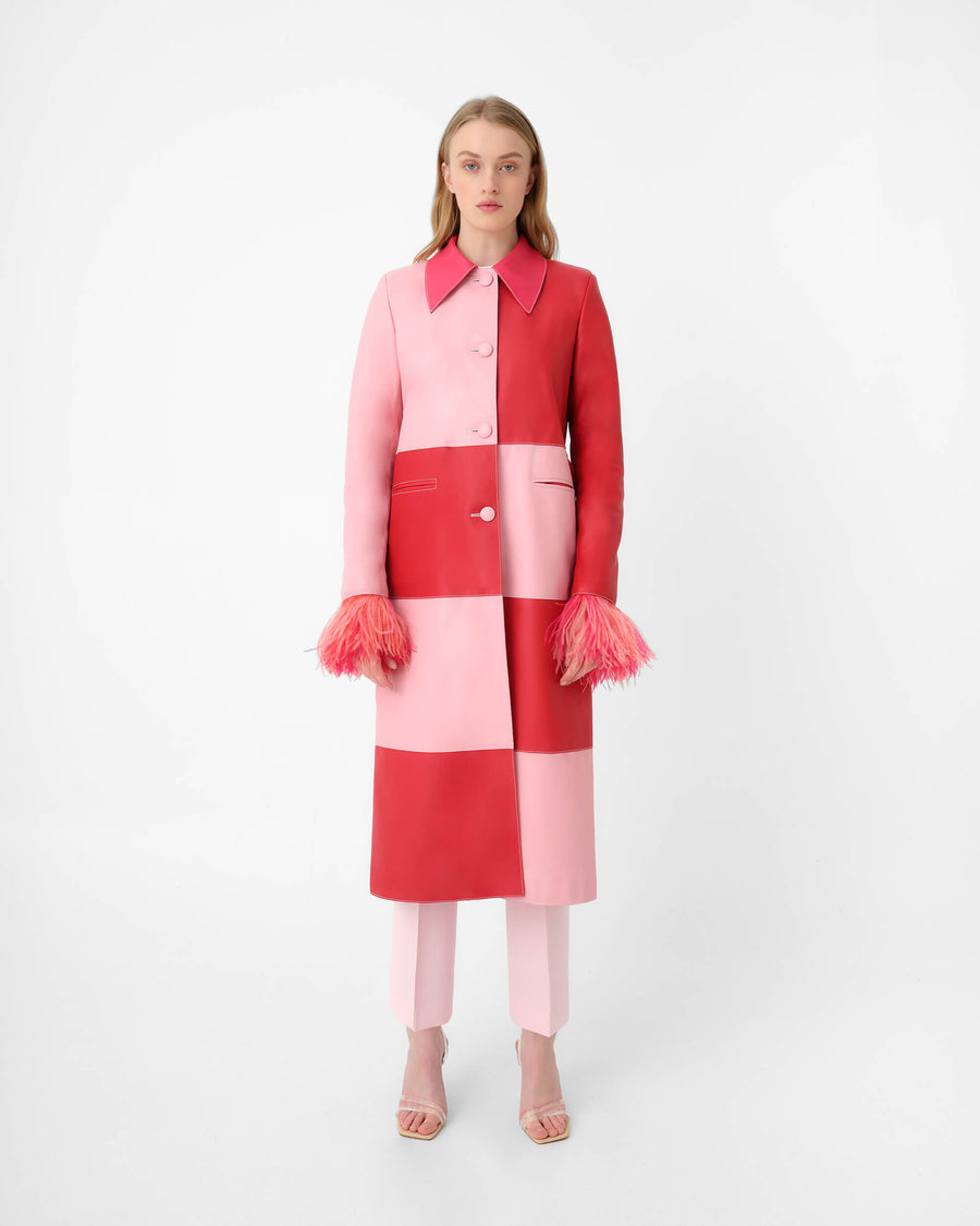 Dama Coat Rosa / Rojo