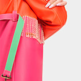 Dama Trench Coat Fringes Fuchsia / Orange