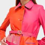 Dama Trench Coat Fringes Fuchsia / Orange