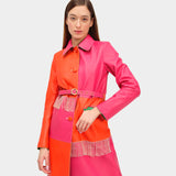Dama Trench Coat Fringes Fuchsia / Orange