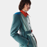 Wallis Trench Coat Mint Green / Dark Green