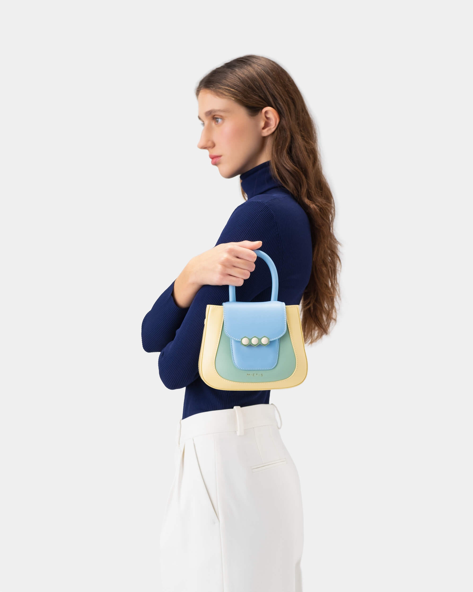 Mini Jill Padded Blue Ciel / Mint Green / Cream – Mietis